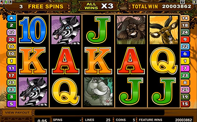 Mega Moolah Slot Bonus game
